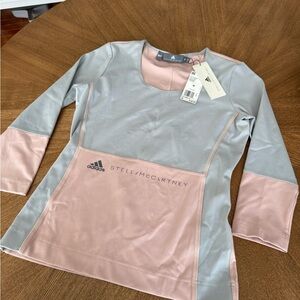 Adidas Stella McCartney Blush and Light Gray Top- New With Tags